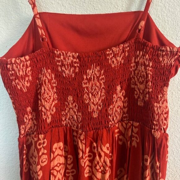 Juniors' As U Wish Brick Coral Square Neck Maxi Dress - Picture 5 of 7